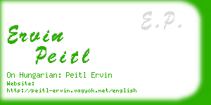 ervin peitl business card